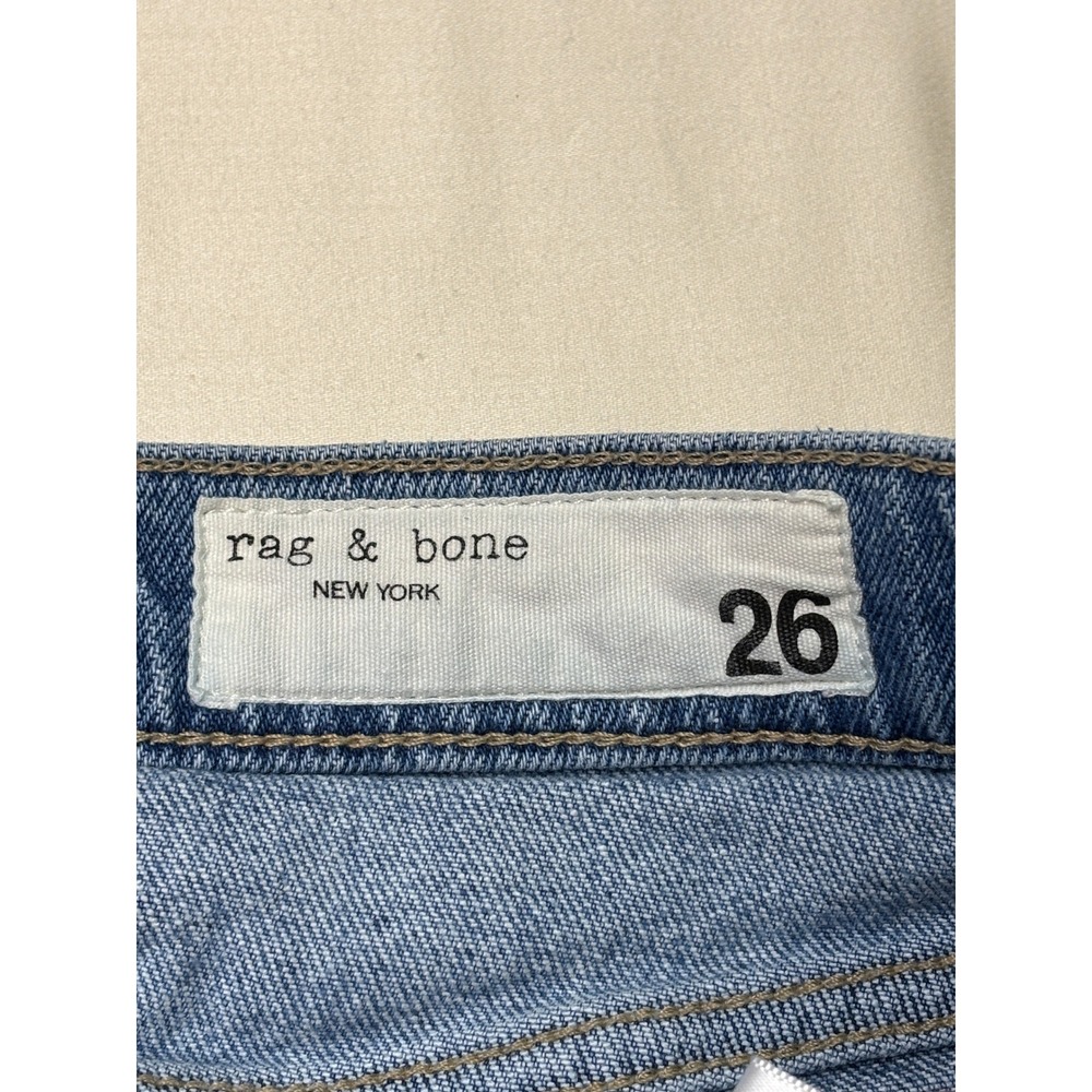 Rag & Bone Peyton Mid-Rise Bootcut Jeans Benson Wash Raw Hem Womens Size 26X27 - Picture 3 of 13